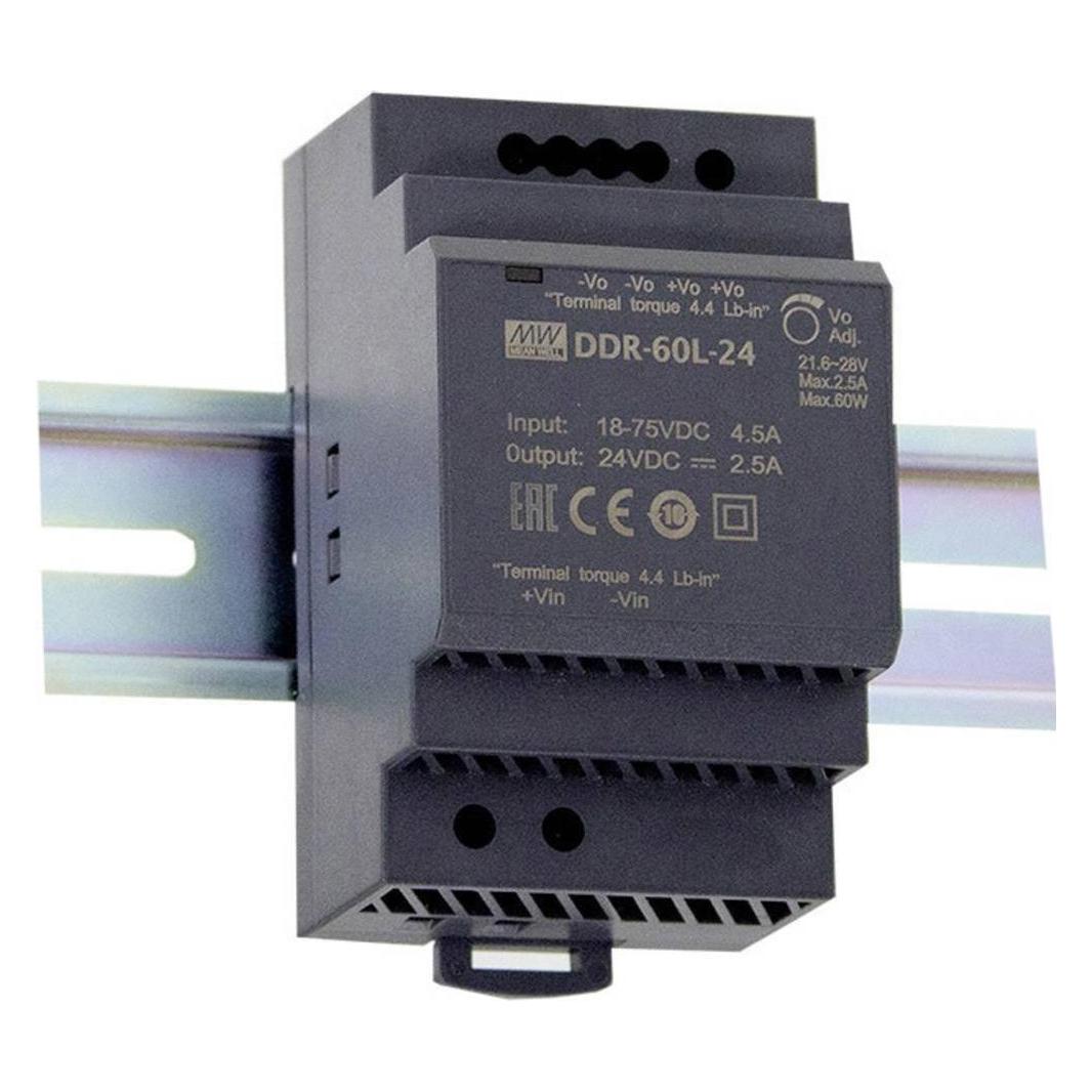MeanWell MEAN WELL DDR-60G-15, 60 W, 15 V, 4 A, RoHS, 52,5 mm, 54,5 mm (DDR-60G-15)