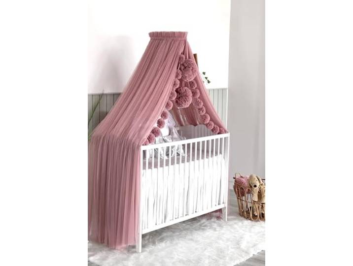 Baby Fancyroom Betthimmel für Babybett, Altrosa, Prinzessin Babywiege, Moskitonetz, Beistellbett Himmel, Babyzimmer Deko, Baldachin Kinderzimmer aus Premium Tüll