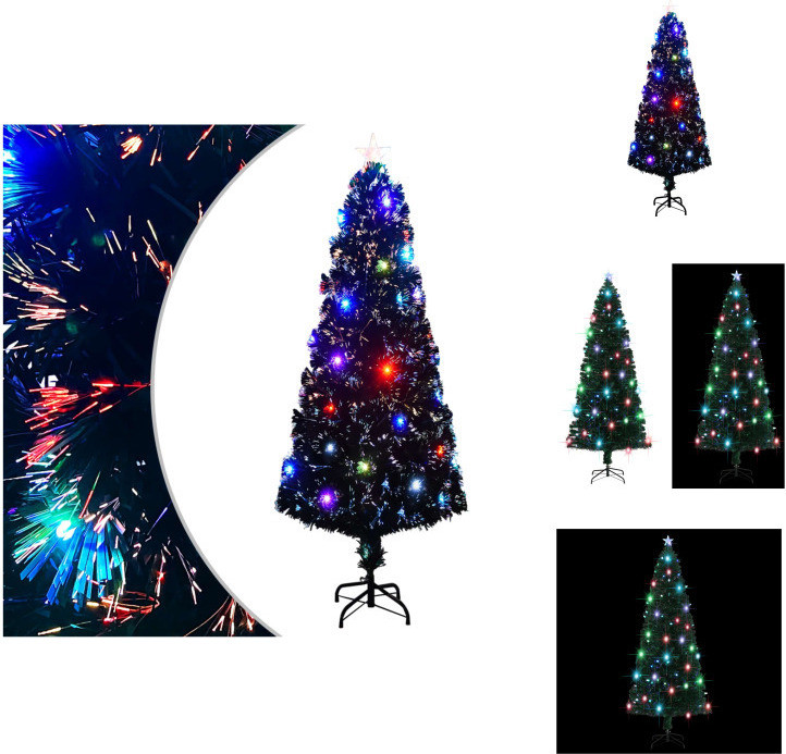 vidaXL Kerstboom met LED-verlichting en standaard, 240 cm, glasvezel