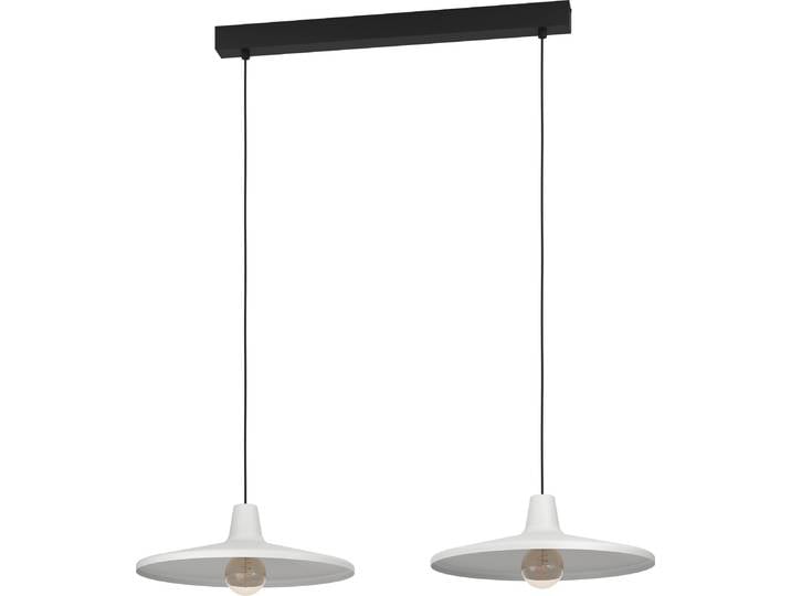 EGLO Lampe à suspendre Miniere\, lampe à suspendre au-dessus de la table à manger\, lampe à suspendre à 2 flammes en métal gris\, lampe à suspendre avec douille E27\, 100 cm
