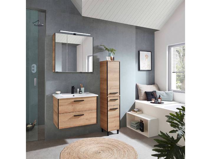 Armoire de toilette 75cm Marron/Marron