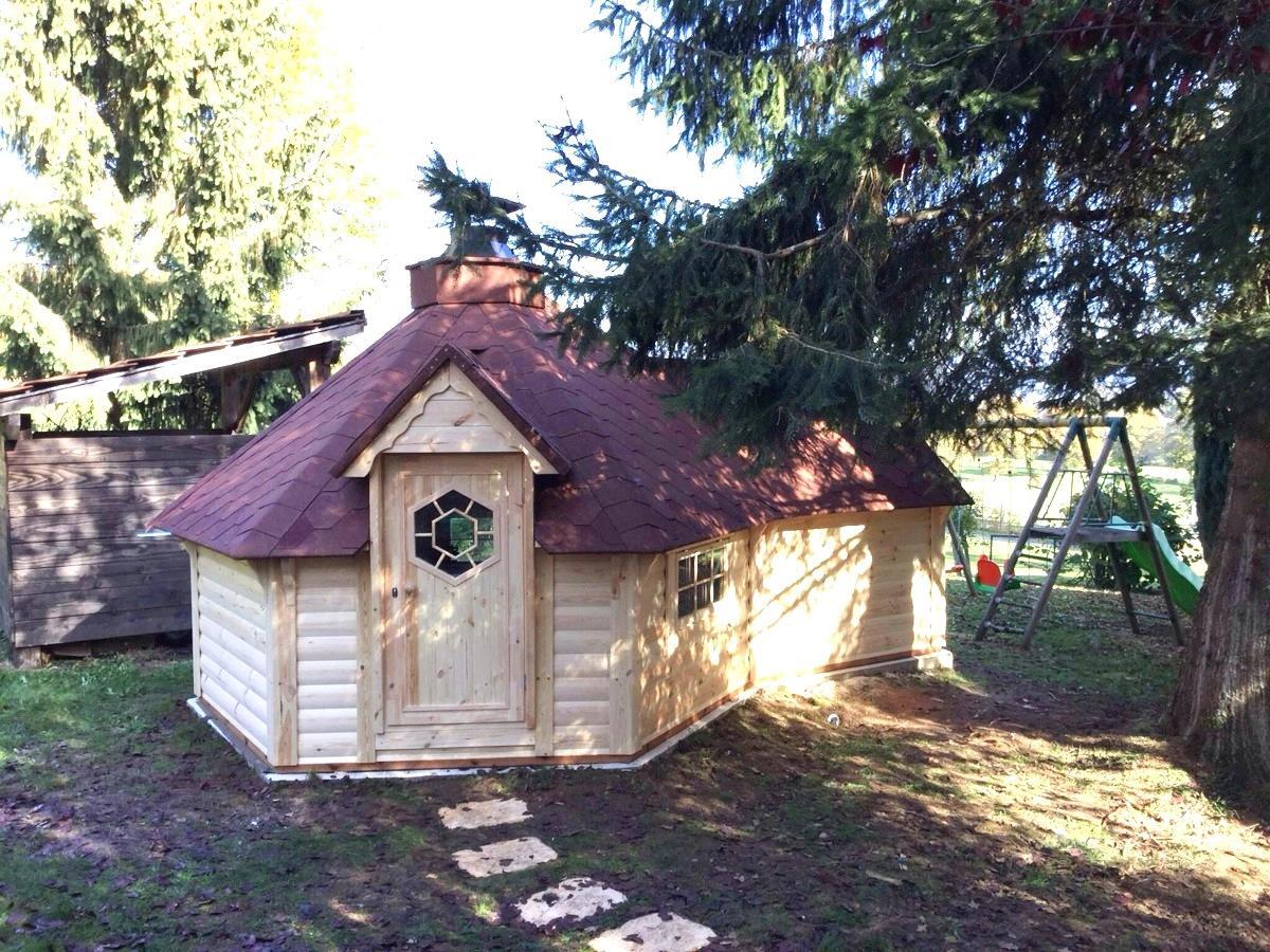 Grill Hütte Skandinavische Grillkota inkls Anbau 12,75m² JVmoebel