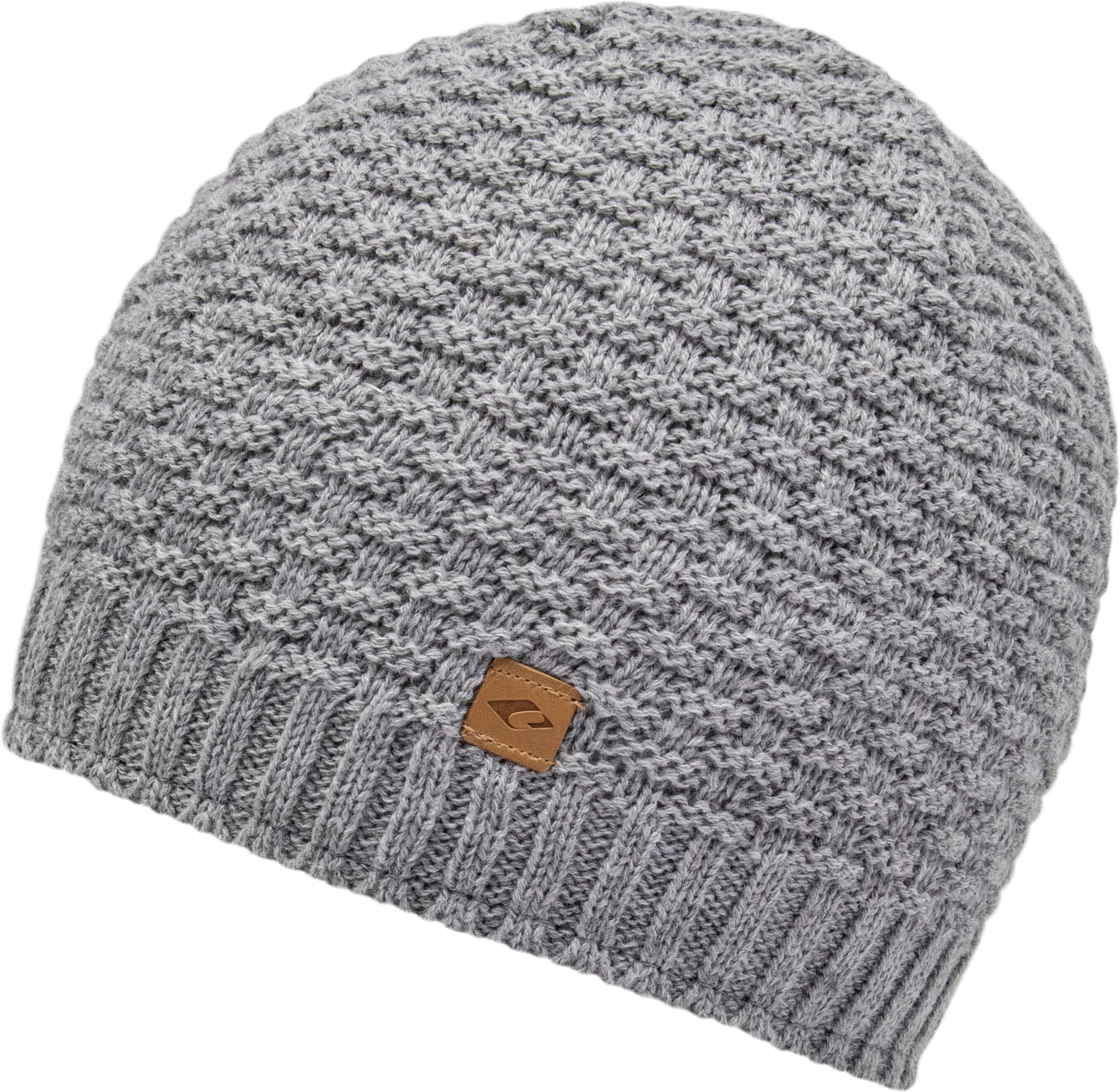 Beanie CHILLOUTS "Kasimir Hat", Herren, grau (light grau), Strick, Kunstfaser, unifarben, Mützen Beanie, Mit Rippenbündchen, One Size