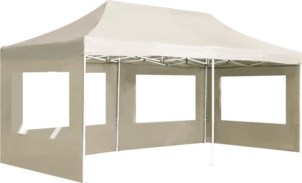 vidaXL Profi-Partyzelt Faltbar mit Wänden Aluminium 6×3m Creme