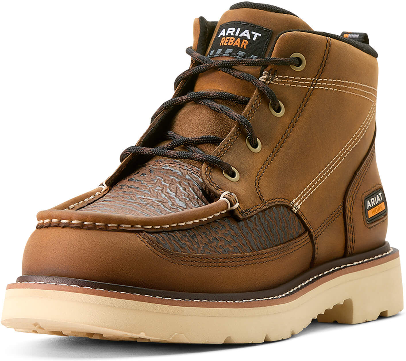 Men's Rebar Lift Chukka Work Boots in Distressed Brown Sharkskin Print, Size: 8 D / Medium by Ariat