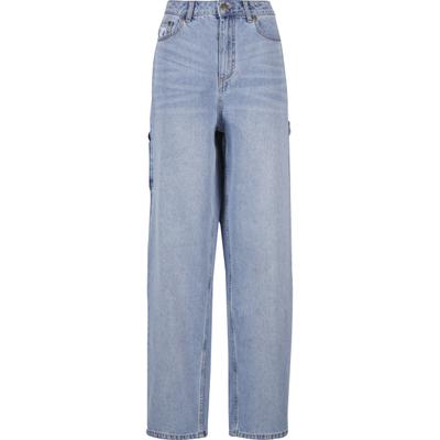 Bequeme Jeans KARL KANI "Karl Kani Karl Kani OG Baggy Workwear Denim vintage", Damen, Gr. 30, Normalgrößen, blau (midblau), 100% Baumwolle, unifarben, Jeans