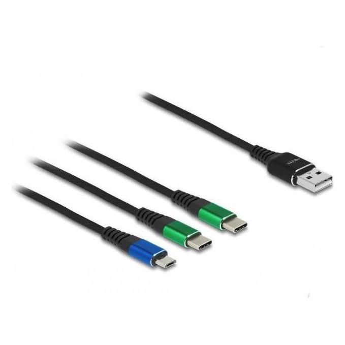 Delock USB Ladekabel 3 in 1 30cm bunt (0.30 m, USB 2.0, 5 W) (87883)