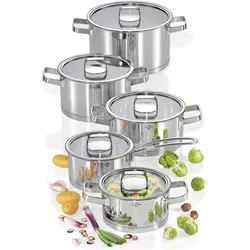 Küchenprofi Topf-Set SAN REMO, 5-tlg., Pfannenset + Topfset, Silber