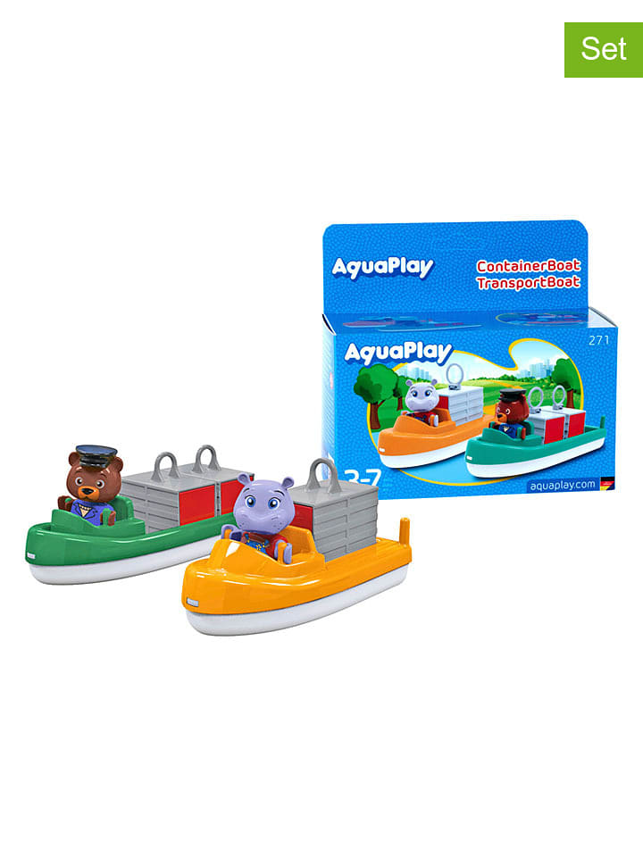 BIG 4tlg. Set: 2 Wasserboote und 2 Spielfiguren - ab 3 Jahren - onesize