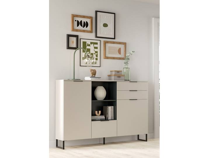 Highboard Noida , Kaschmir / schwarz