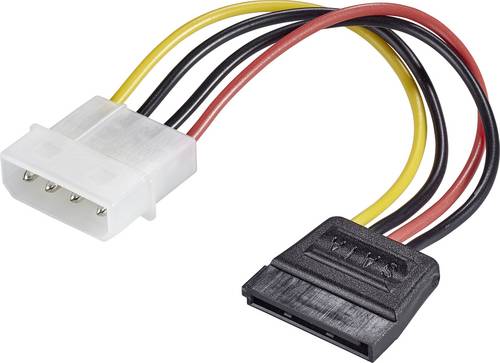 Renkforce Strom Adapter [1x IDE-Strom-Stecker 4pol. - 1x SATA-Strom-Buchse 15pol.] 0.12m Schwarz, Rot, Gelb