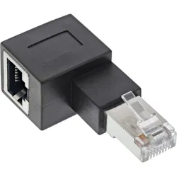 InLine Patchkabel-Adapter Cat.6A, RJ45 Stecker/Buchse, 90° nach links gewinkelt
