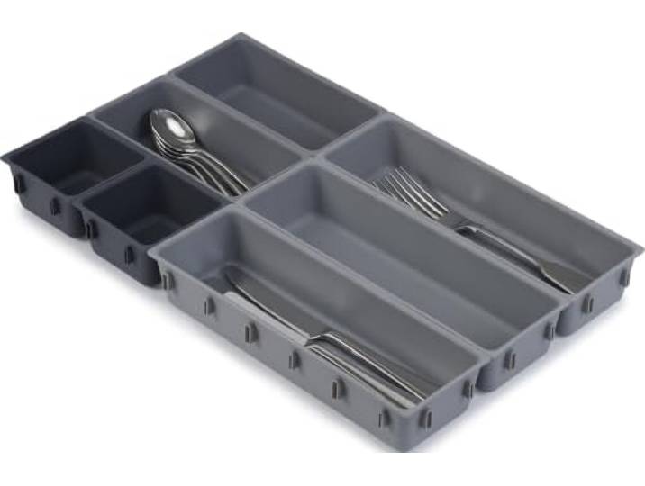 Joseph Joseph Blox ensemble de 7 Compartiments de Rangement en Plastique pour Cosmétiques\, Articles de Papeterie\, Ustensiles\, Tiroir\, Gris