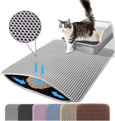 Inspire Picks Litter Mat Cat Litter Mat With Double Layer Waterproof Design For Cleaner Floors gray m 40x50cm