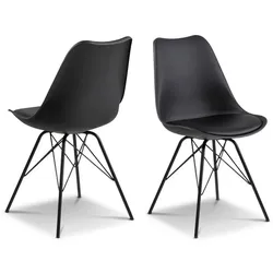 2er-Set Actona Stuhl Eris Kunststoff Schwarz