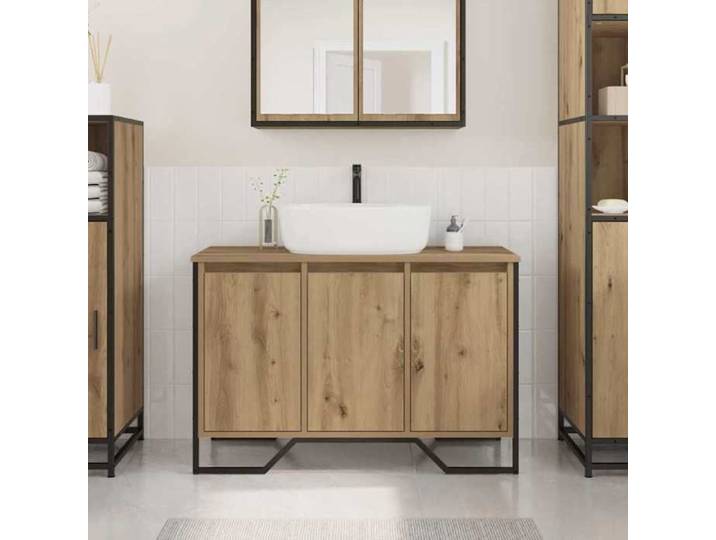 Automne/hiver  Beige Cabinet Sous Évier avec porte Chêne artisanal 91x35x60cm - Hauteur：60cm DEC2426242