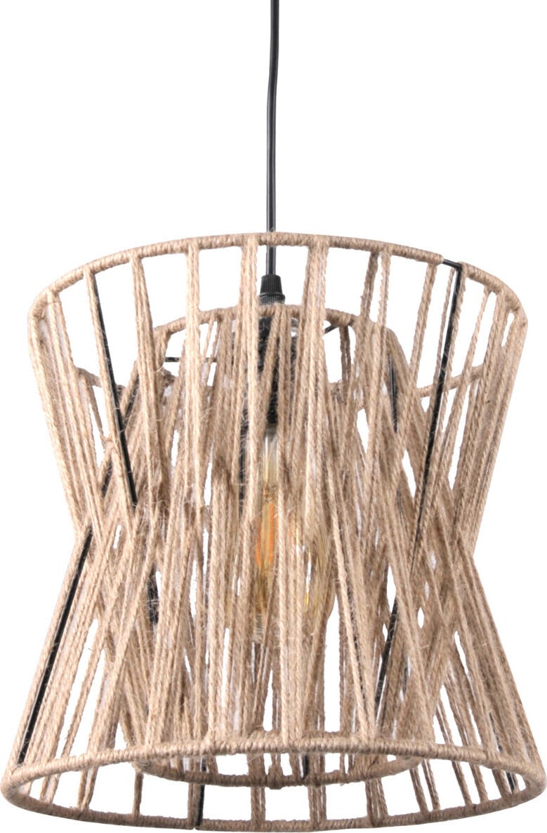 Hanglamp Goldlux (Polux) Varberg Il Mio, halve bol in boho-stijl, staal en touw, 1x E27