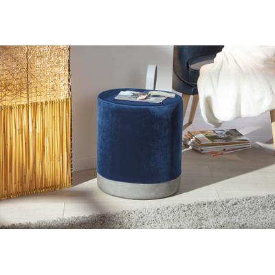 Hocker INTER LINK "Osane Sitzhocker mit Tragegriff, Polyester & Polyurethan, modern", blau, B:38cm H:43cm T:32,5cm, Samtvelours;100% Polyester, Hocker, Hocker, Tragbar, mobil, leicht, Trendfarben, BxTxH: 38 x 32,5 x 43 cm