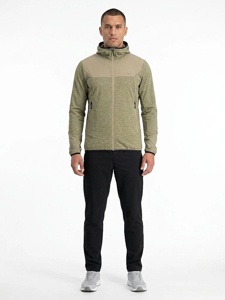 MERU Herren Fleecejacke Faxe Powerstretch Hoodie hellbraun   XL M