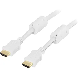 Deltaco HDMI-1030A - HDMI med Ethernet (3 m), Videokabel, Weiss