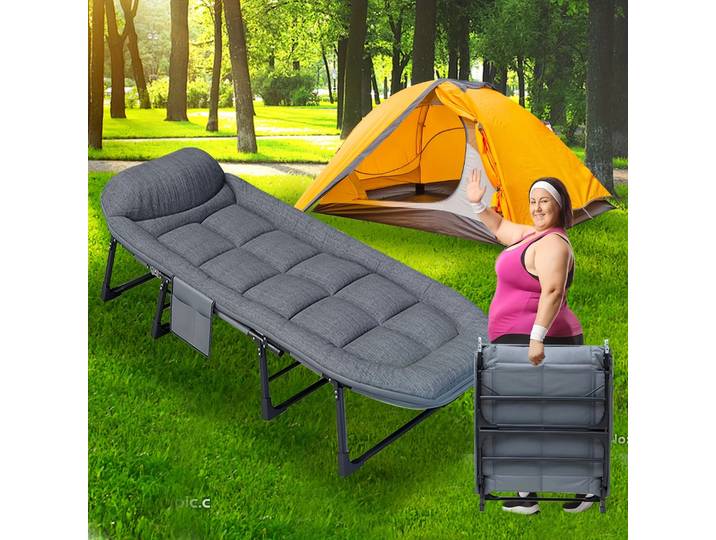 Chaise longue d'extérieur pliante élargie, une capacité plus forte et plus confortable