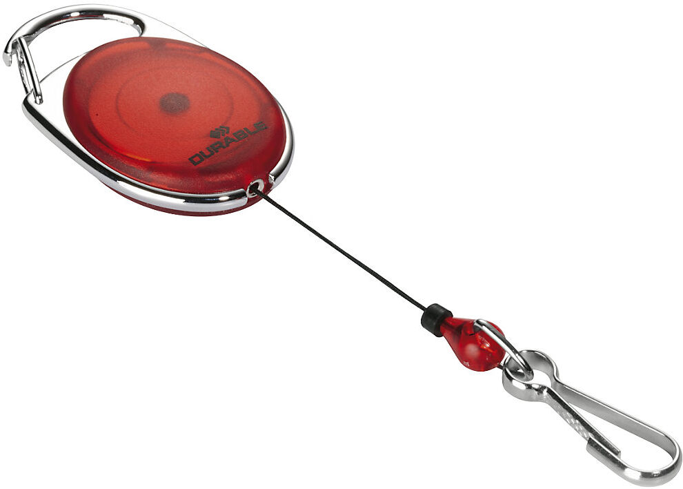 Ausweishalter JOJO STYLE mit Federhaken, VE 20 Stk, rot DURABLE