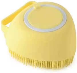 Uplift Curations Silicone Pet Bathing & Massage Gloves Soft Safety Grooming Brush For Dogs & Cats heart shaped Yellow