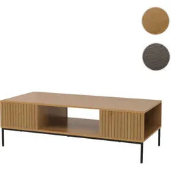 Couchtisch HWC-O39, Tisch Sofatisch Beistelltisch Ablage, Melamin MDF 39x120x60cm ~ natur