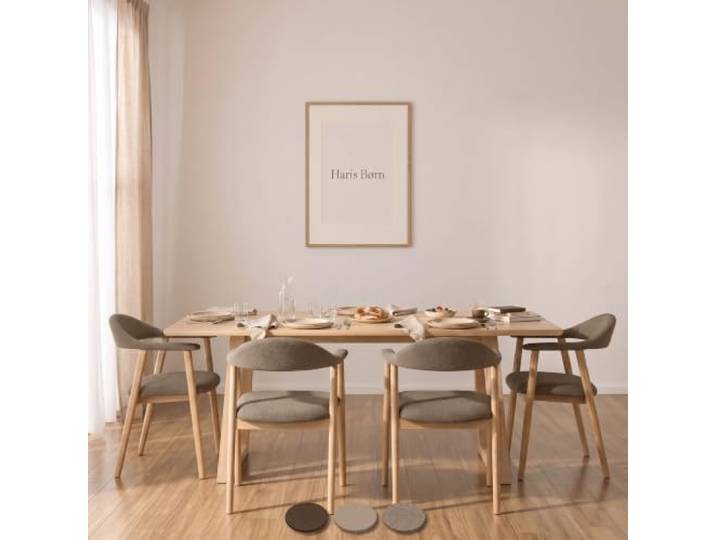 Haris Børn® Esszimmerstühle mit Holzbeinen (4er Set) Taupe - Polsterstuhl mit Armlehne - Premium Esstisch Stühle & Wohnzimmer Stühle - Moderner Esszimmerstuhl 30 Tage risikofrei testen