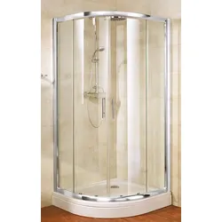 Schulte  ExpressPlus  Kristall/Trend  Runddusche  II  mit  Schiebetüren  inkl.  Duschwanne  800x800x1850  mm  Chromoptik  Radius  550  mm