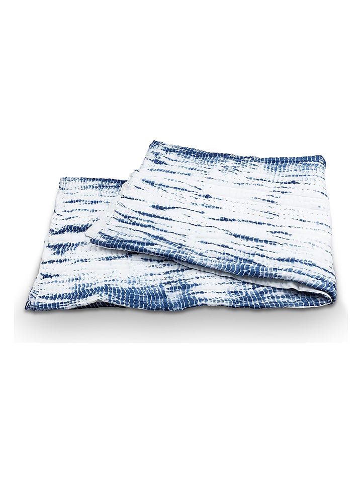 New Edition Plaid ''Tie-Dye'' in Weiß/ Blau - (L)170 x (B)130 cm - onesize
