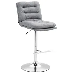 CLP Barhocker Damar Stoff chrom   Farbe: grau, Gestell Farbe: chrom