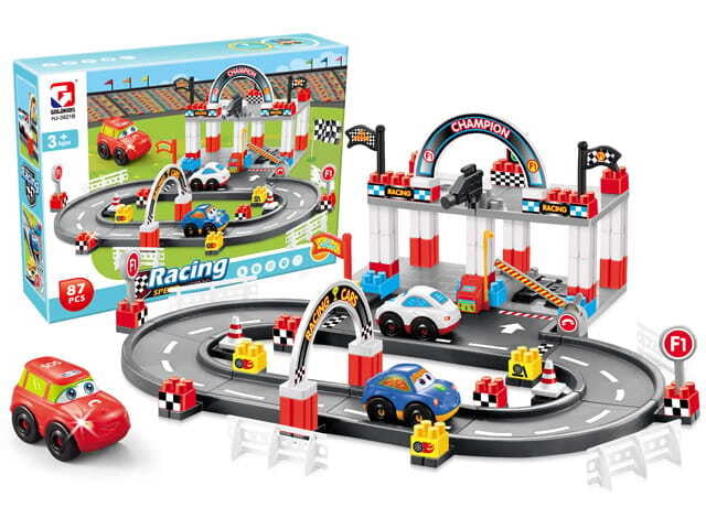 Icom Bouwdoos Set racebaan met 87 onderdelen