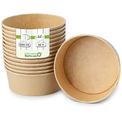 greenbox - Karton-Schalen 1000 ml, Ø 185 mm braun, rund, 50 St.