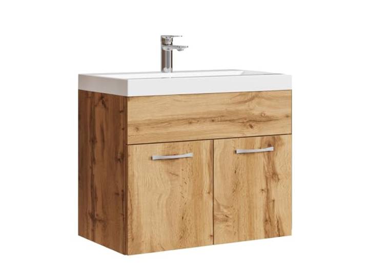 Badplaats Badmöbel Set mit Waschbecken und Unterschrank Montreal 01 60 x 35 cm Eiche - Waschbeckenunterschrank mit Waschbecken