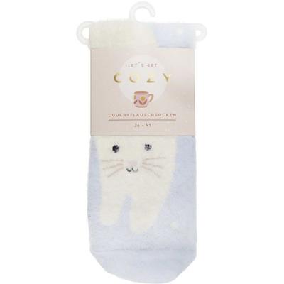 COZY Couch-Flauschsocken 'Cozy Cat'; weiß, Größe 36-41, von , Groh