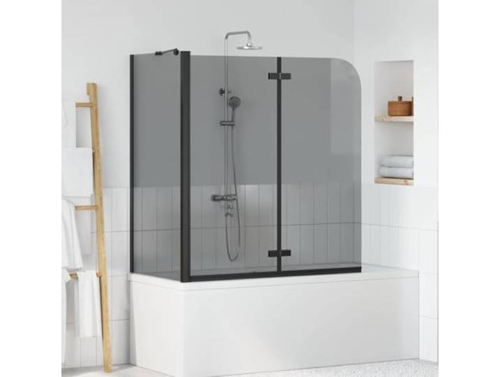 HGFDSAWE Duschwand Schwarz 120 x 68 x 130 cm Sicherheitsglas Aluminium Verstellbares Design, Spritzschutz für Badewanne, Minimalistische Optik