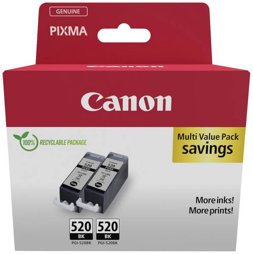 Canon Druckerpatrone PGI-520 BK Twin Pack Original 2er-Pack Schwarz 2932B019