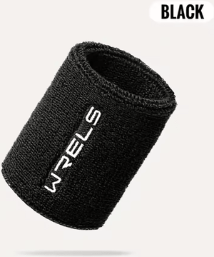 Inspire Curations Sports Wrist Sweatbands Stretchable Quick Dry Wristbands For Fitness And Workouts black