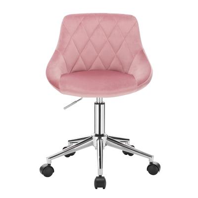MODFU Bürostuhl Samt Rosa, höhenverstellbar und drehbar