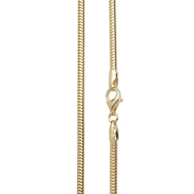 Silberkette OSTSEE-SCHMUCK "- Schlange 2,4 mm - Silber 925/000, vergoldet -" Gr. 60, gold (goldfarben, gelb), Halsketten, Damen, 60, Silber 925 (Sterlingsilber), Silberkette
