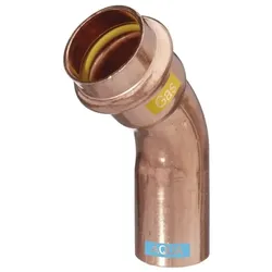 HS AQUAGAS V Bogen 15 x 15 mm 452401515 Kupfer, 45 Grad, A/I, Press Copper, Fitting für Gas und Wasser