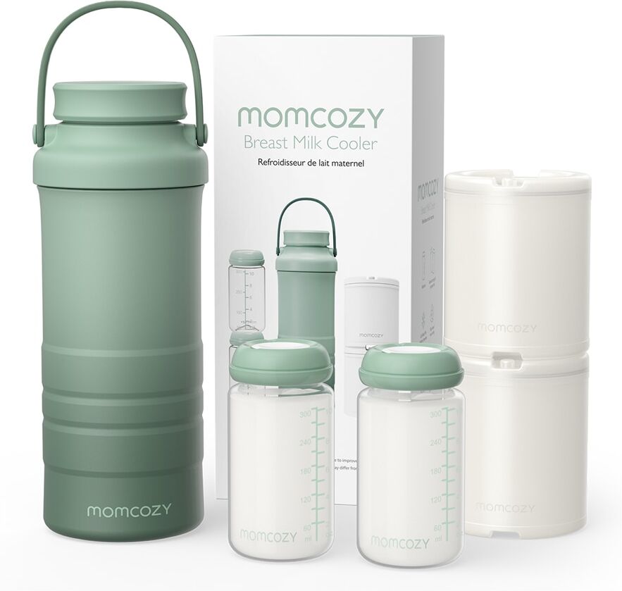 MOMCOZY Enfriador portátil de leche materna.  (31.8 X 12.8 X 13.7 Cm) Verde anticuario niño