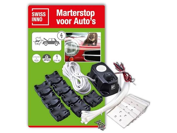 SWISSINNO Marterverjager voor Auto met Ultrasoon en Hoogspanning 12 V