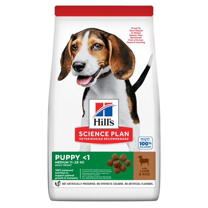 Hill's Science Plan Canine Puppy Medium met Lam en Rijst 14kg 14 kg Futter