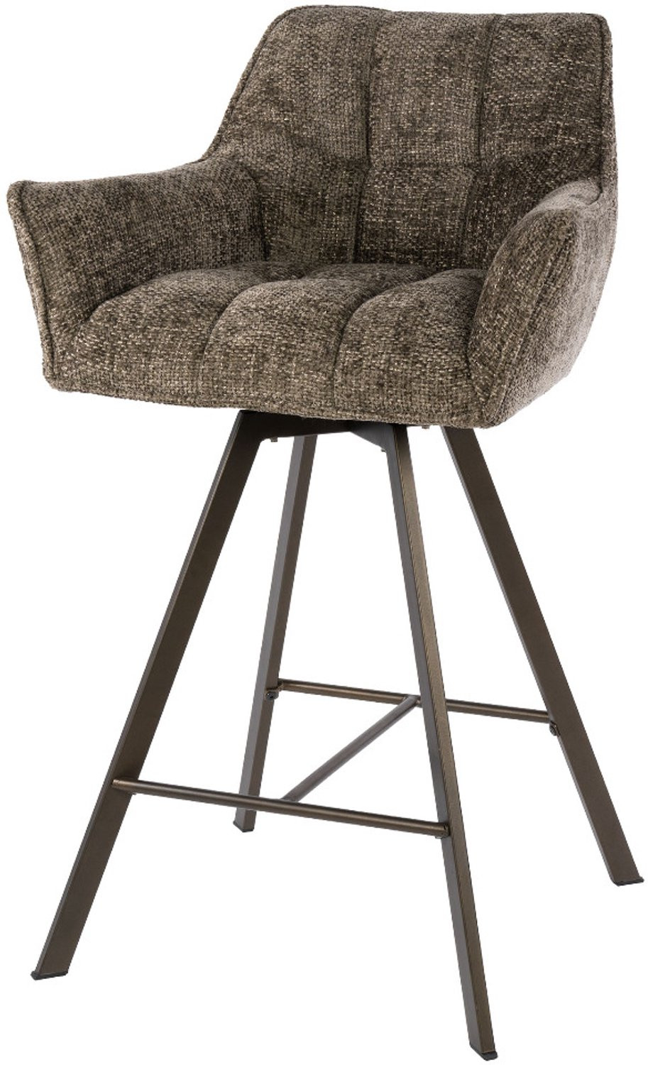 Fraaai Ramon draaibare barstoel - Taupe - Geweven - Brons onderstel - Hoogte: 69 cm