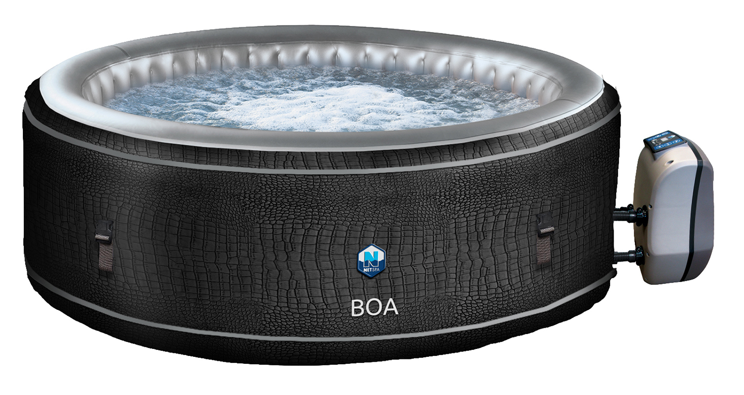 Packung aufblasbarer Spa Netspa Family Round Boa 5/6 Sitze 195x70cm - Dreifachfunktion Heizung, Filterung, Massage - Volumen 650L