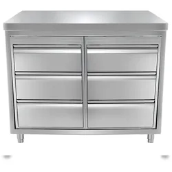 Ristoattrezzature Edelstahl Kommode 6 Schubladen 100x60x85h cm - VS