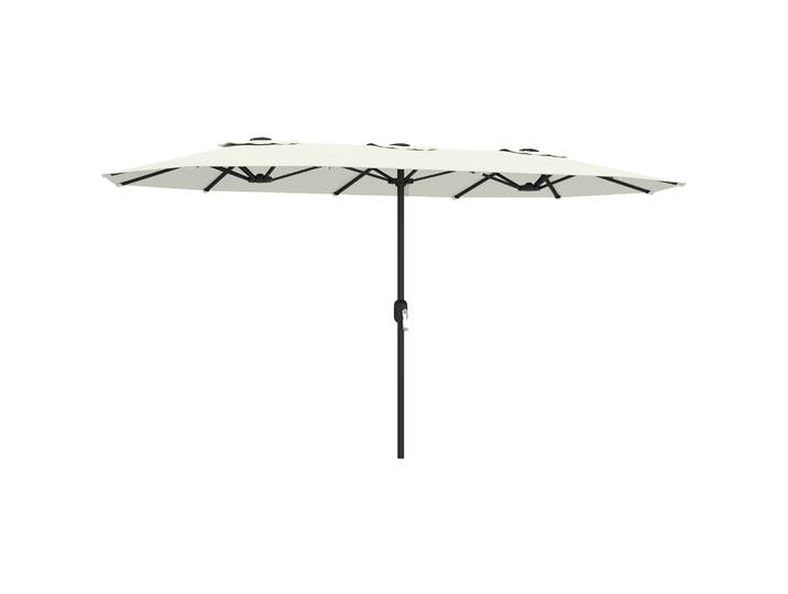 Parasol double Outsunny 4,6x2,6 m avec protection UV50+ et manivelle blanc crème