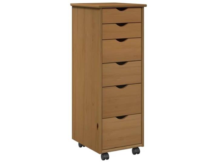 Schrank mit Rollen, aus massivem Kiefernholz, mit Schubladen, 34 x 39 x Langlebiges massives Kiefernholz, 4 leise Räder, ausziehbare Schubladen, einfache Montage, einfache Wartung